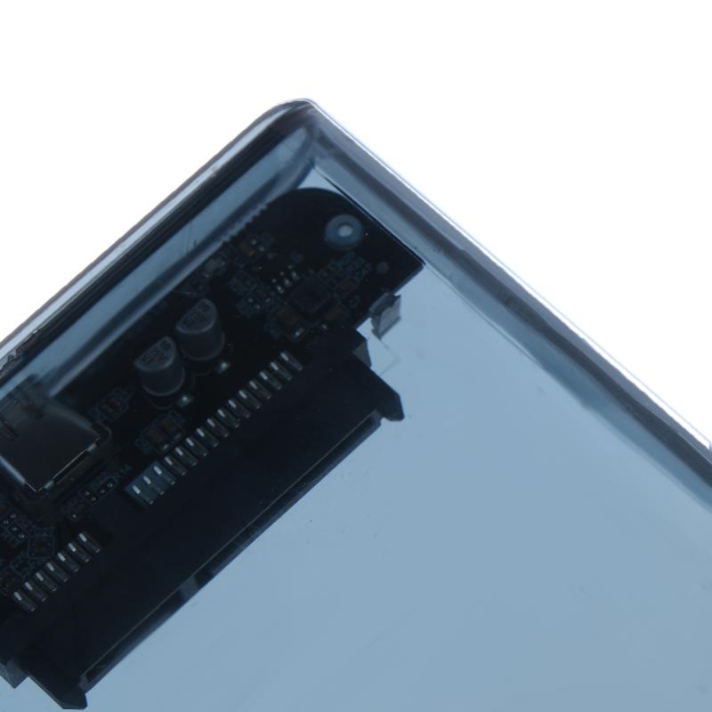 Внешний корпус для 2,5-дюймовых накопителей USB Type C, SATA на USB 5 Гбит/с, прозрачный корпус для HDD/SSD, поддержка для ПК и ноутбуков