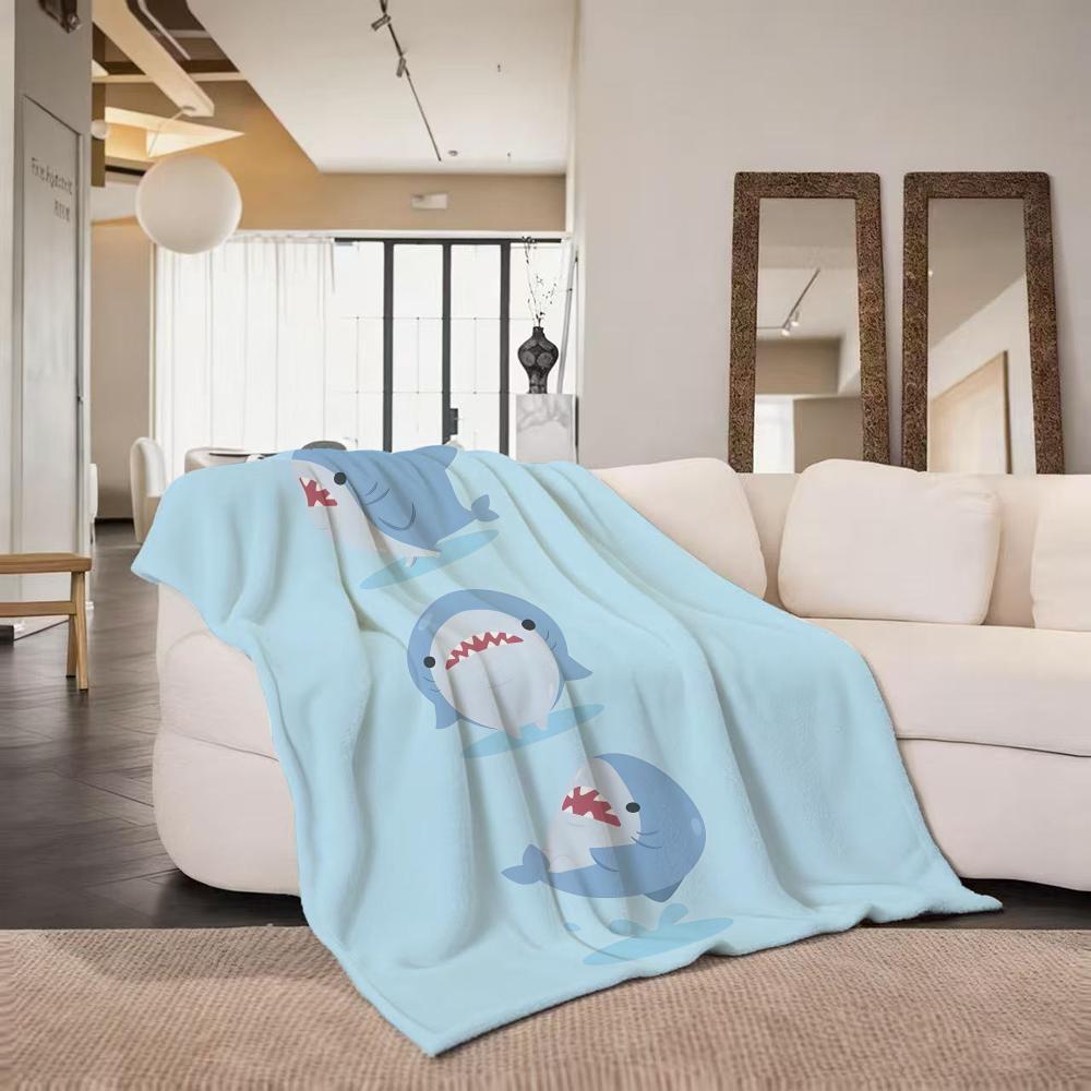 toy S Shark S Stuffed A Animal Throw Flannel Throw Blanket Suitable for Sofa Living Room Bedroom