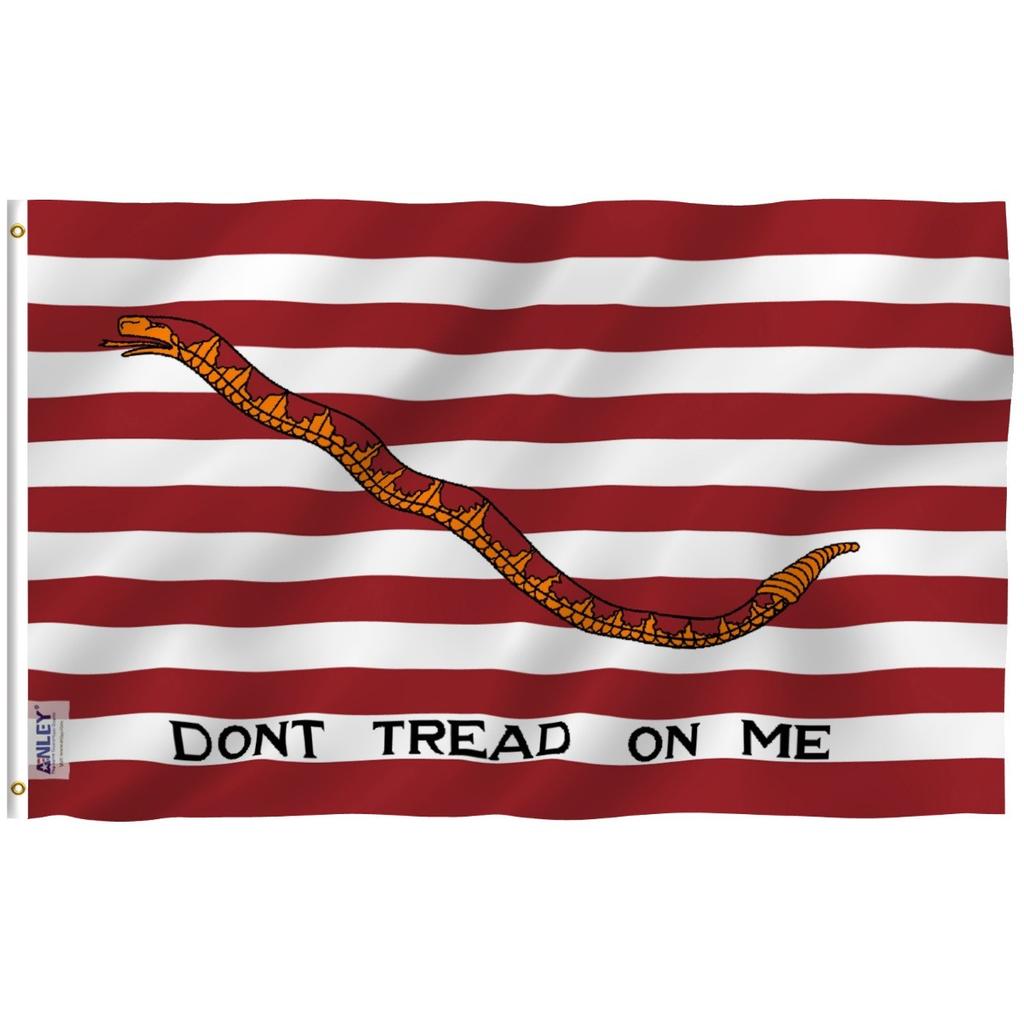 Anley Fly Breeze 3x5 Foot First Navy Jack Flag Dont Tread On Me Flags Polyester