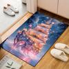 Fantasy Ship Sailing Through Stars Patterned carpet, suitable as a non slip play mat for the living room and bedroom sofa