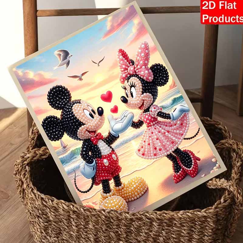 Disney Pearl Painting Handmade Mickey Minnie Love Beach Pearl Kit Home Decoration Painting