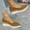 Casual Shoes for Women Heeled Shoes Ladies Wedge Heels Retro Women Pumps Deep Mouth Platform Pumps Office Women Shoes2025