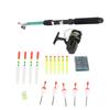 Portable Fishing Rod Reel Set Pole Reel with Line Full Kit Hooks with Storage Box Floats