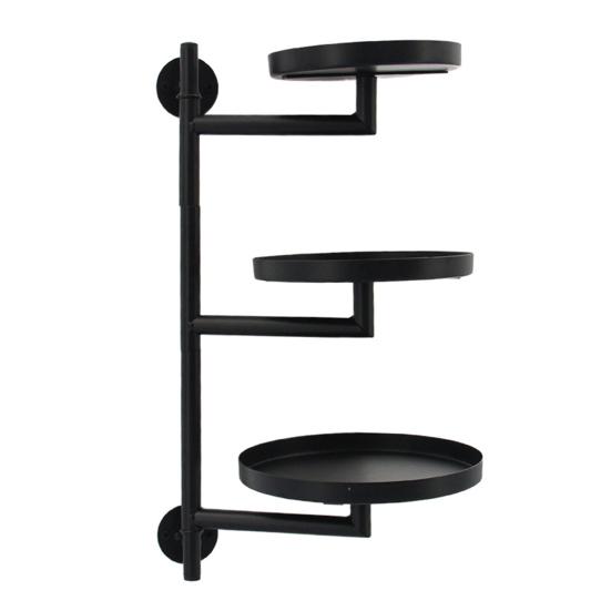 Rotating Window Plant Shelf Metal 3-Tier Floating Plant Display Stand Wall Mount Potted Plant Holder for Indoor Outdoor Home Office Bedroom Decor