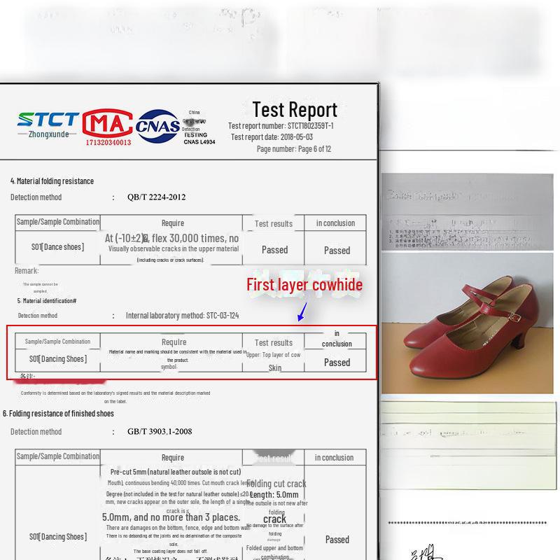Женские туфли для латинских танцев из натуральной кожи, красная воловья кожа, мягкая подошва, средний/высокий каблук, стиль Square Dance.