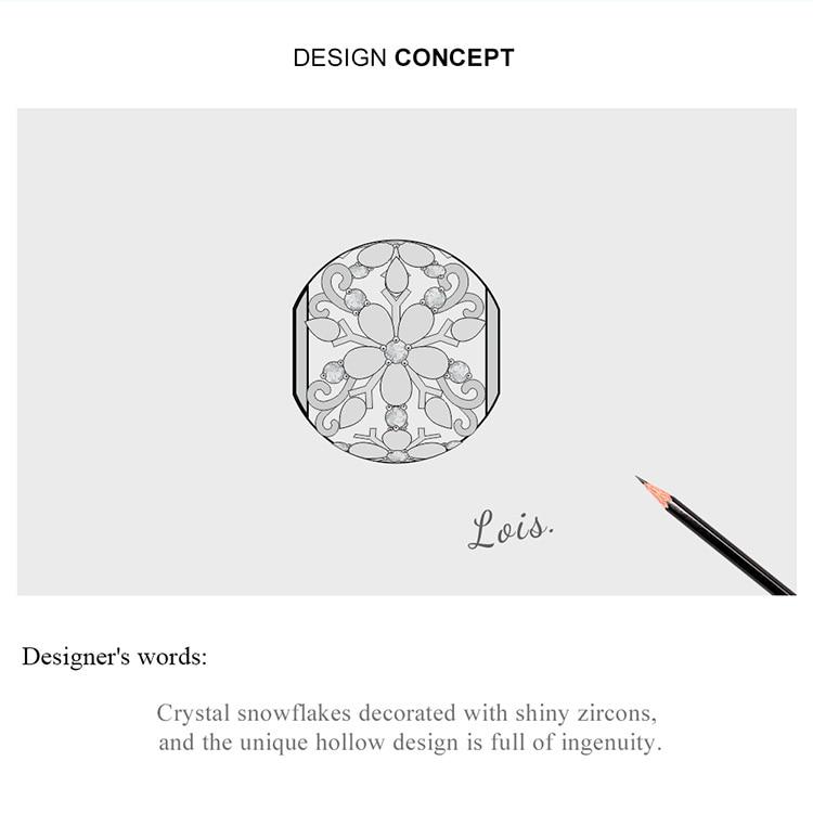 WOSTU Carved Snowflakes Pendant Charm Authentic 925 Sterling Silver Bead for 3MM Original Silver Bracelet Necklace Jewelry