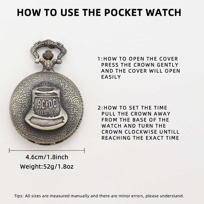 Антикварные карманные часы в стиле стимпанк, бронзовые часы с колокольчиком ада, кварцевые карманные часы, ожерелье, подвеска, часы-брелок-цепочка, идеальный выбор для подарков для мужчин и женщин