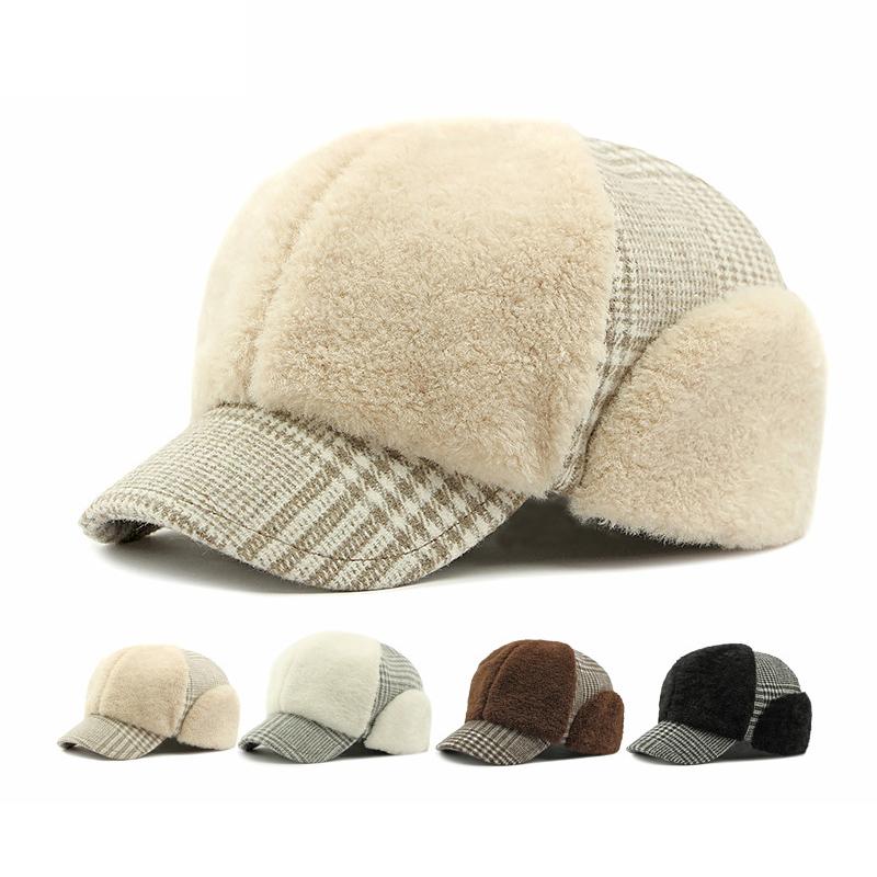 Осенне-зимняя шапка женская толстая теплая кепка плюшевая бейсболка кепка художника