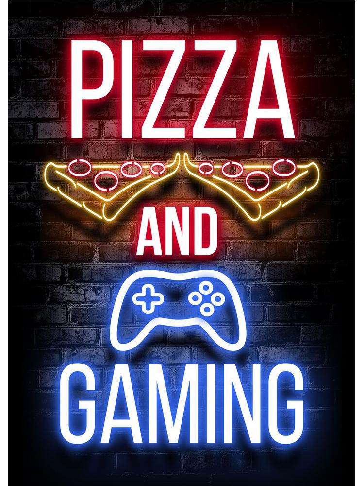 Neon Design Gamepad Game Quote Posters Canvas Painting VR Gaming Girl Wall Art Picture Gamer Boy Room Home Decoration No LED