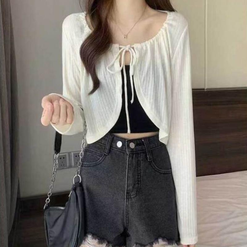 Shop Women Ribbed Ribbon Crop Bolero Cardigan Won Wcd Wfgb9l7