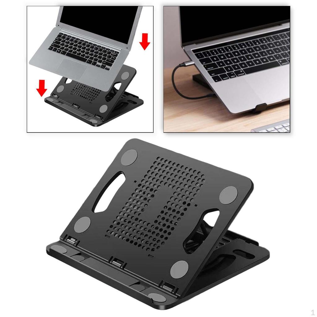 Laptop Riser Stand, Folded Shelf Ventilated Cooling Notebook Computer Holder Adjustable 8