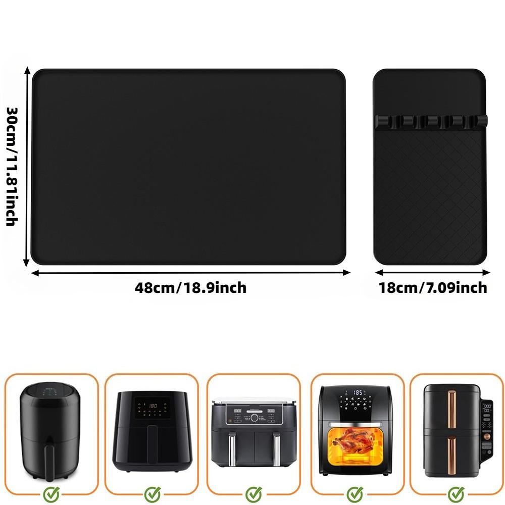 Silicone Heat Resistant Mat For Air Fryer and Microwave Oven, Hot Pad for Kitchen Countertop Protector, Silicone Air Fryer Mat