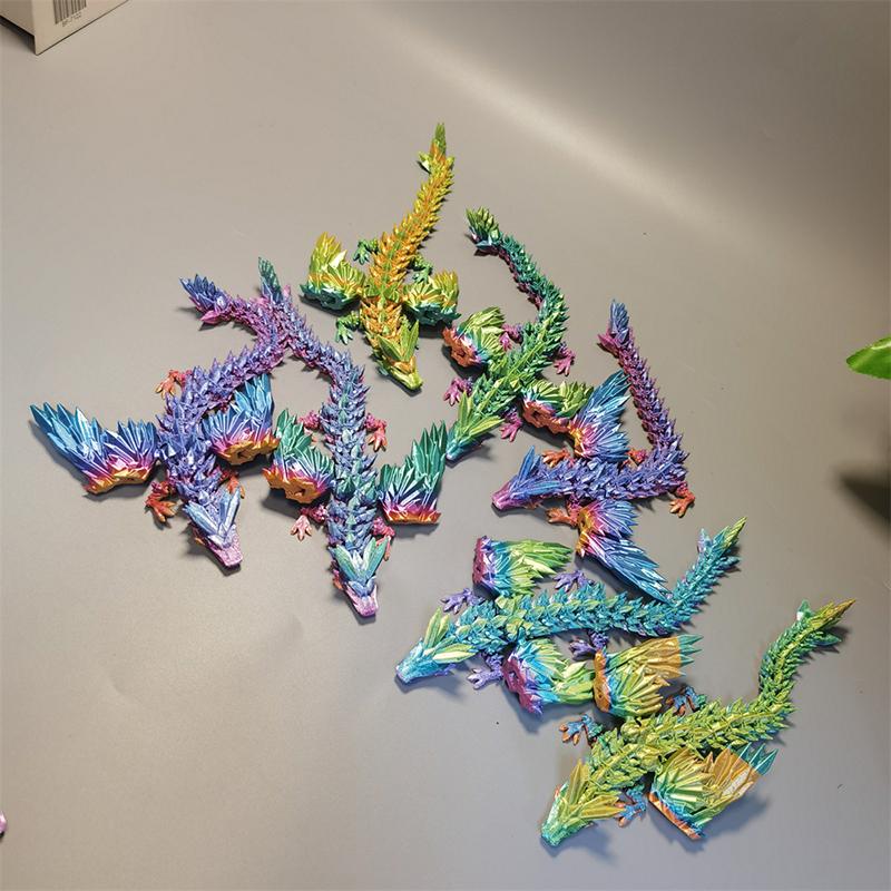 Креативные Забавные Сочлененные Подвижные Крылья Драконы 3D Печатный Дракон Летающий Дракон Модель Декорации Пейзажа Украшения Детские Игрушки Подарки