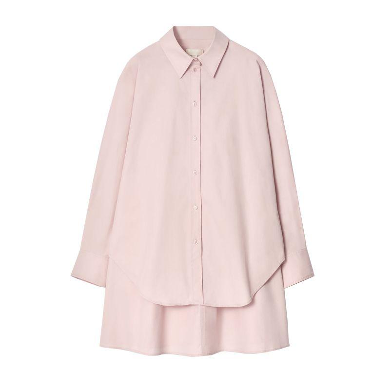 CS Spring New Women's Clothing French Style Long Sleeve Casual Stacked Flared Shirt Dress 1281230