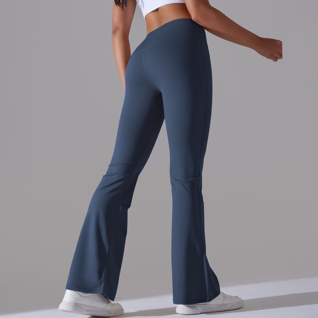 Classic Solid Color Flare Pants Yoga Pants Women Slimming Hip High Waist Elastic Training Wide Leg Fitness Pants Women