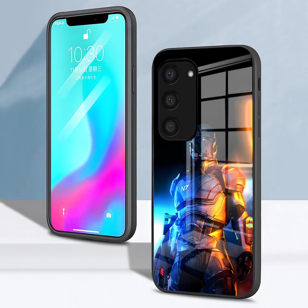 Чехол для телефона N7 Mass Effect для Samsung S26 S25 S24 FE S23 S22 S21 Plus S20 Ultra Note20Ultra Черная стеклянная крышка