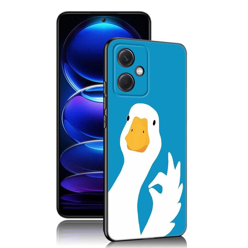 Новый забавный черный силиконовый чехол для телефона Duck Goose для Xiaomi Redmi Note 10 11 11S 12 13 4G 8 9 11T Pro 5G Plus 8T 9S 10S 12S
