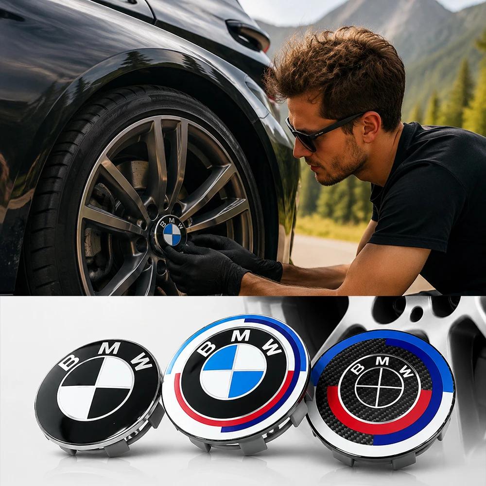56mm 68mm BMW Logo Wheel Center Hub Caps Replacement Wheel Badge Auto Accessories Fit X1 X2 X3 X5 X6 F20 F30 E90 G20 F07 F AA5