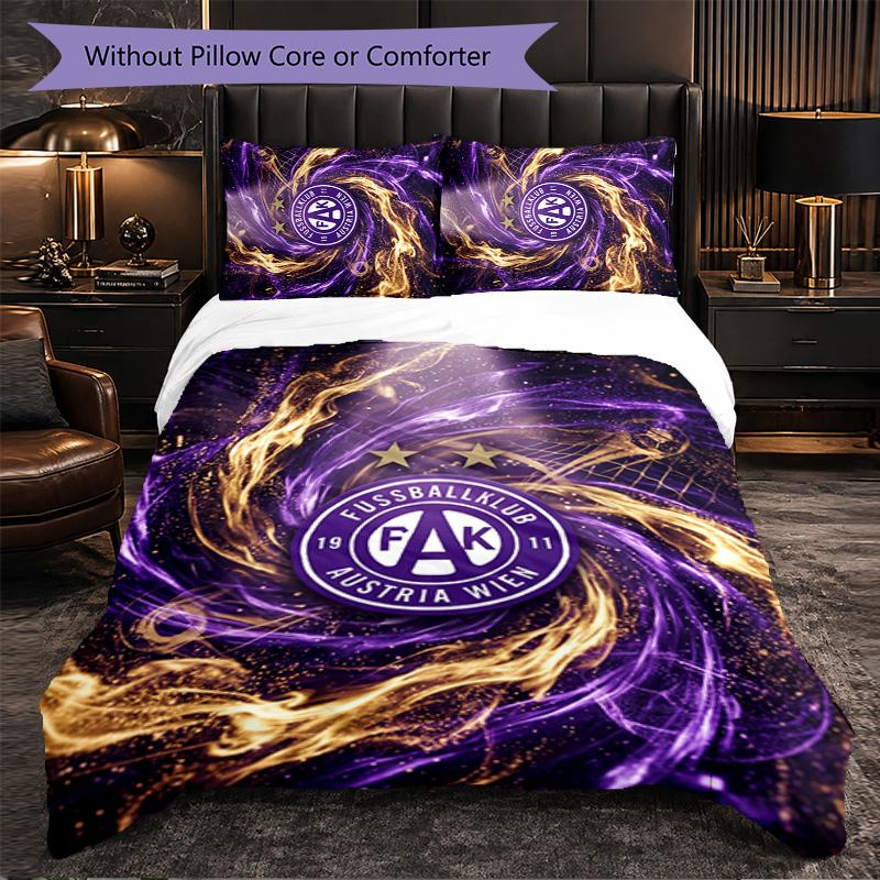 Austria Wien FC Themed Bedding 3Pcs Duvet Cover Set Decorative Bed Linen For Teen Room Home Decoration