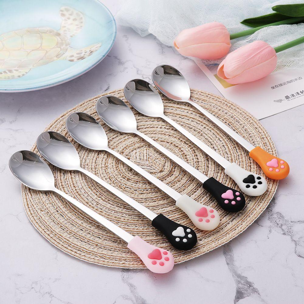 Candy Cat Claw Fruit Stainless Steel Tableware Dessert Spoons Kitchen Supplies Coffee Spoon