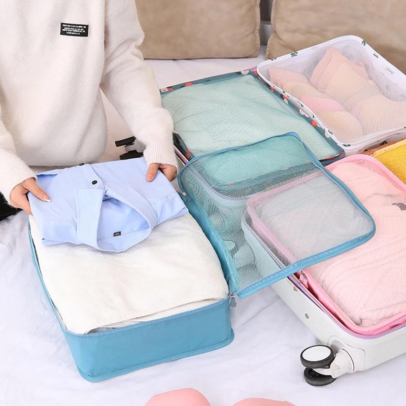 Large Capacity Travel Bag Suitcase Clothes Storage Organizer Mesh Bag Portable Luggage Organizers Travel Clothing Storage Bag