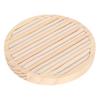Wooden 6 Slots Round Ring Earring Tray Stackable Beautiful Showcase Display Jewelry Organizer Tray Beige Suede