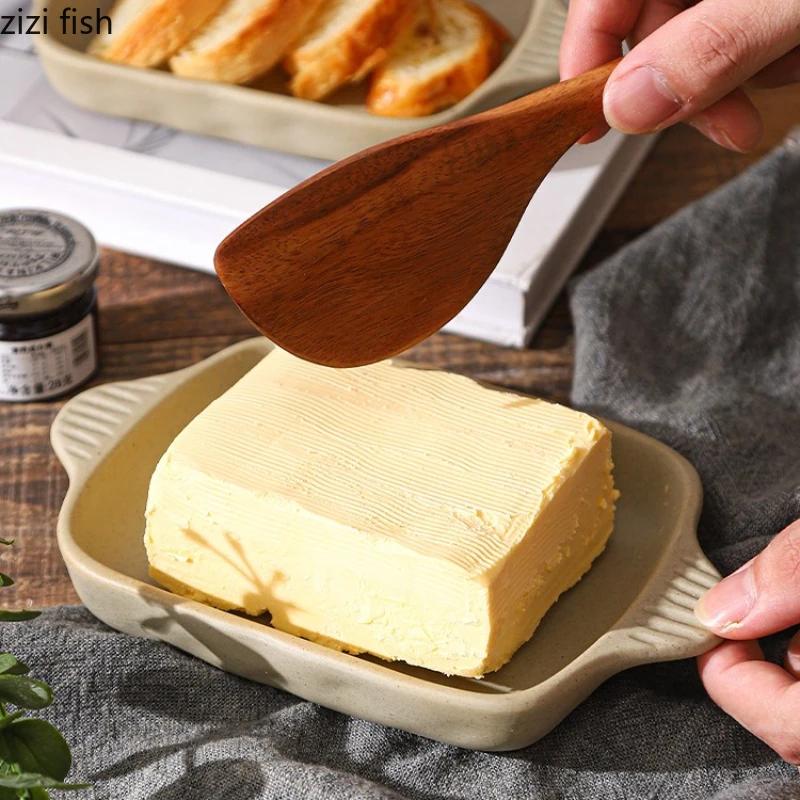 Специальная масленка для кухни Керамическая тарелка для масла с крышкой Тарелка для хлеба Обеденные тарелки Десертная миска Сырница Тарелки для фруктов Поднос