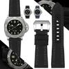 Ремешок для часов 24 мм 26 мм Нейлон Холст Кожаный Ремешок для часов Panerai PAM00984 985 01661 Luminor Аксессуары Браслет Черный Ремешок для часов