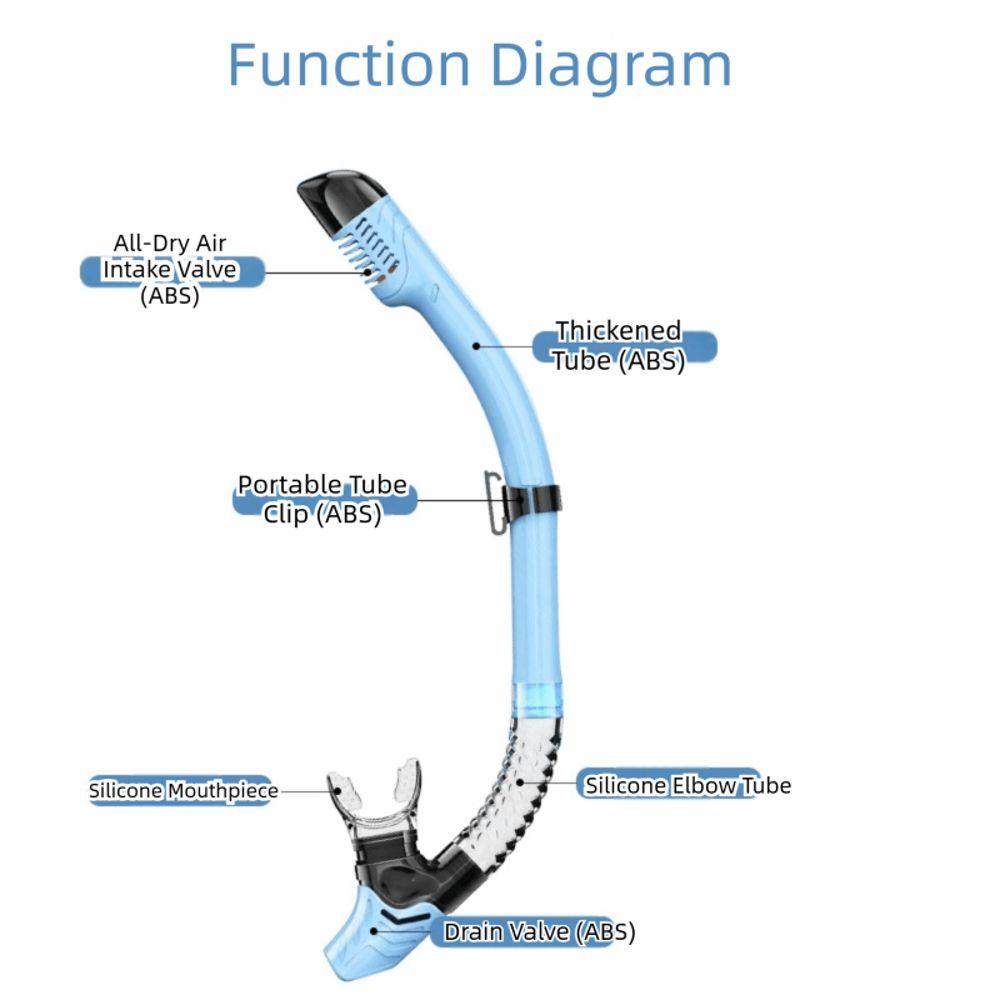 Full Dry Diving Dry Snorkel Silicone Underwater Equipment Diving Breathing Tube Swimming