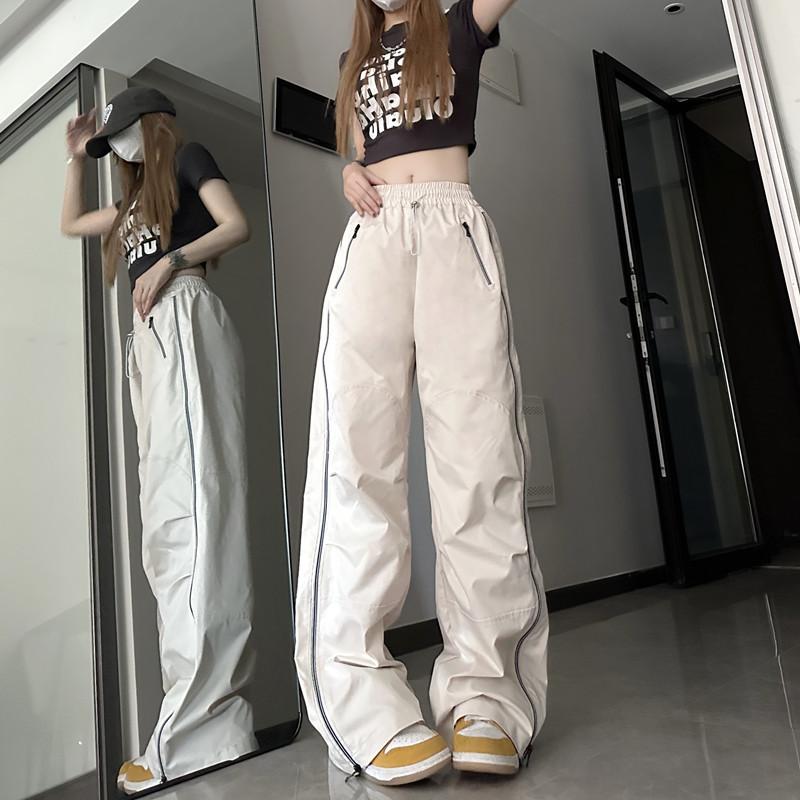 Women's Casual Straight Sweatpants Loose Lace-Up Trousers Street Dance Sweatpants