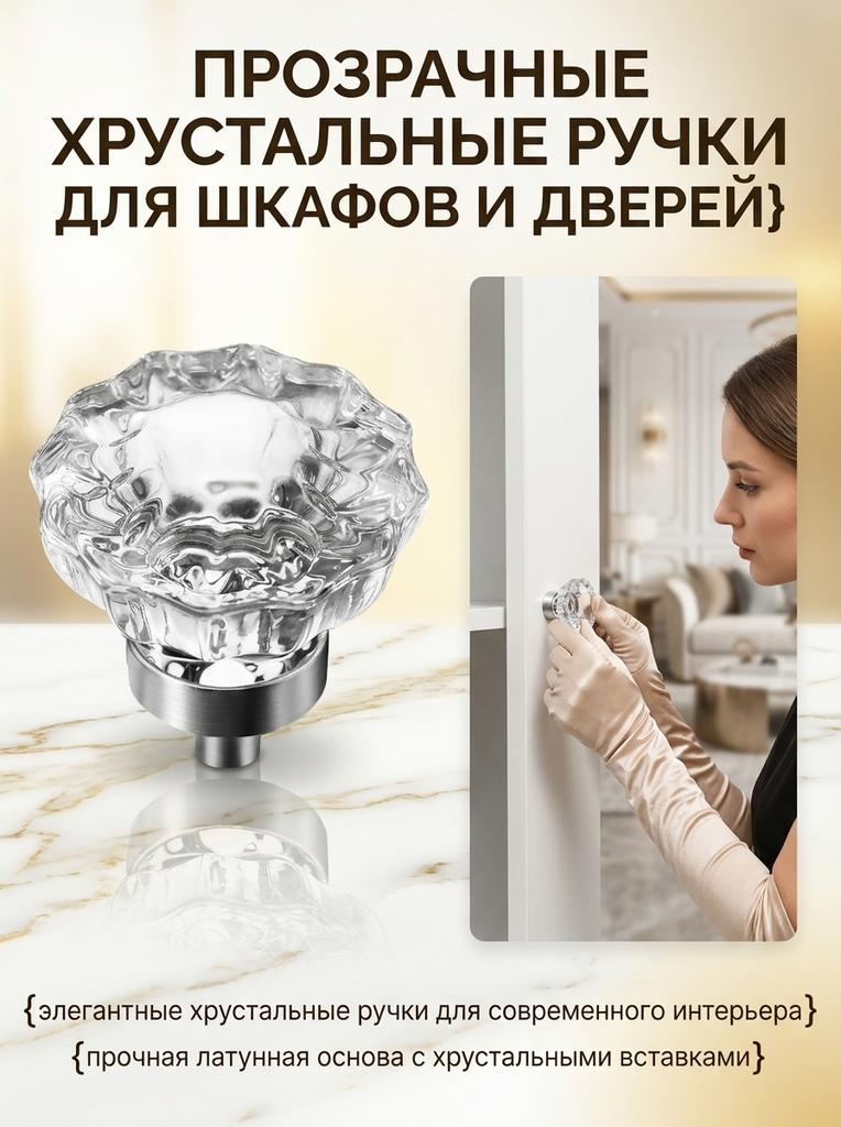 Crystal Drawer Pulls Handles Transparent Cabinet Knobs Brass Closet Handles For Wardrobe Furniture