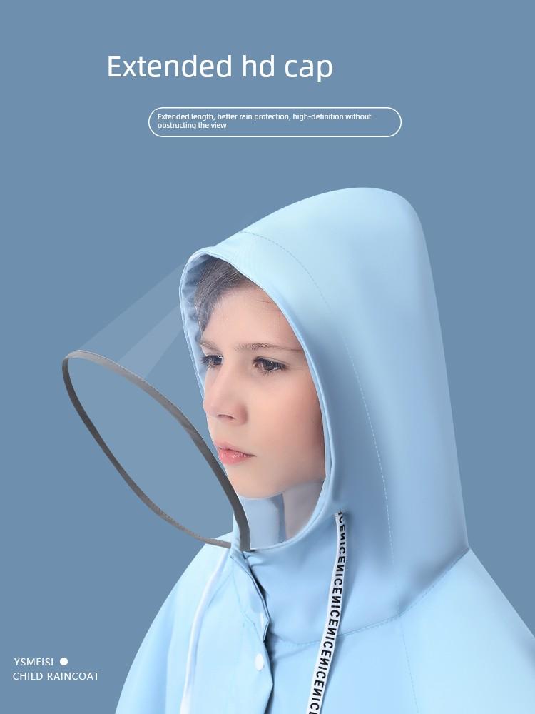 New Model Children's Raincoat for School, Girls and Boys, Primary School Students, with Backpack Space, Full-Body Rain Poncho for Older Children