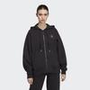 adidas Толстовка с капюшоном и логотипом, женская, черная HR2200