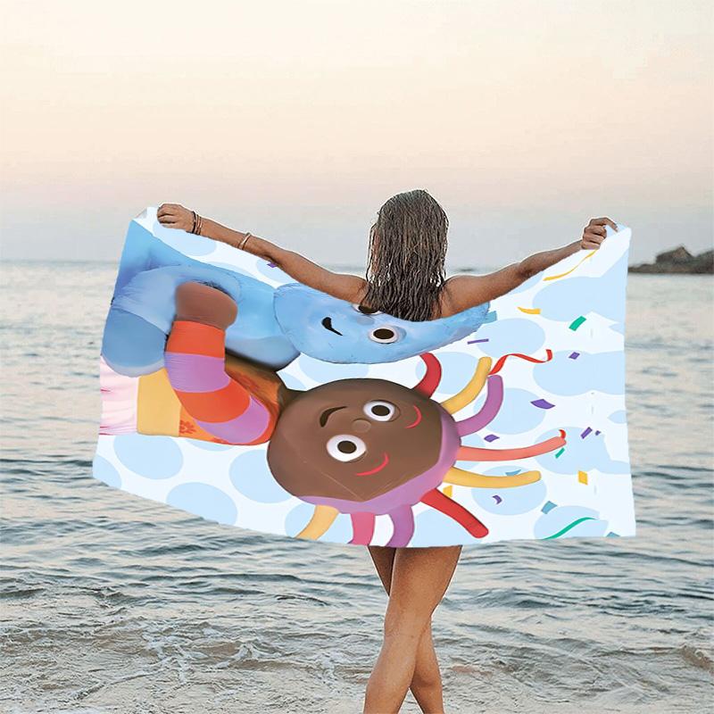 1pc In the Night Garden2 Beach Towel, Beach and Seaside Swimming Pool Equipment, Fashion Pattern, Rectangular, Travel Essentials