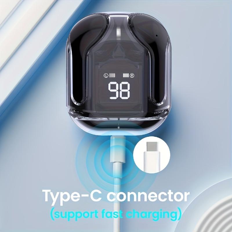 Прозрачные беспроводные наушники TWS, стереонаушники, спортивные наушники, качество звука 8D, звуковой эффект Dolby, совместимы со всеми смартфонами