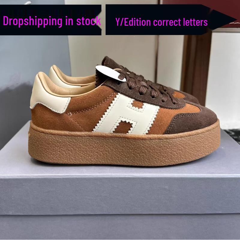 Женские кеды Hogan из натуральной кожи с цветовыми блоками, вдохновленные Тань Цзяньци - Белые печенье, повседневная обувь на шнуровке
