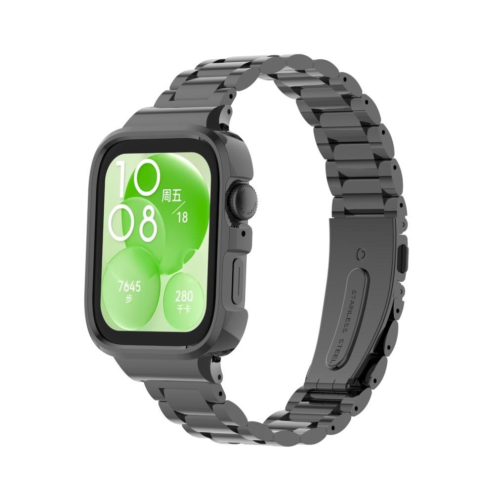 Защитный чехол из нержавеющей стали для смарт-часов Huawei Watch Fit 3, металлический браслет для huawei watch fit3 Band+Protect Cover