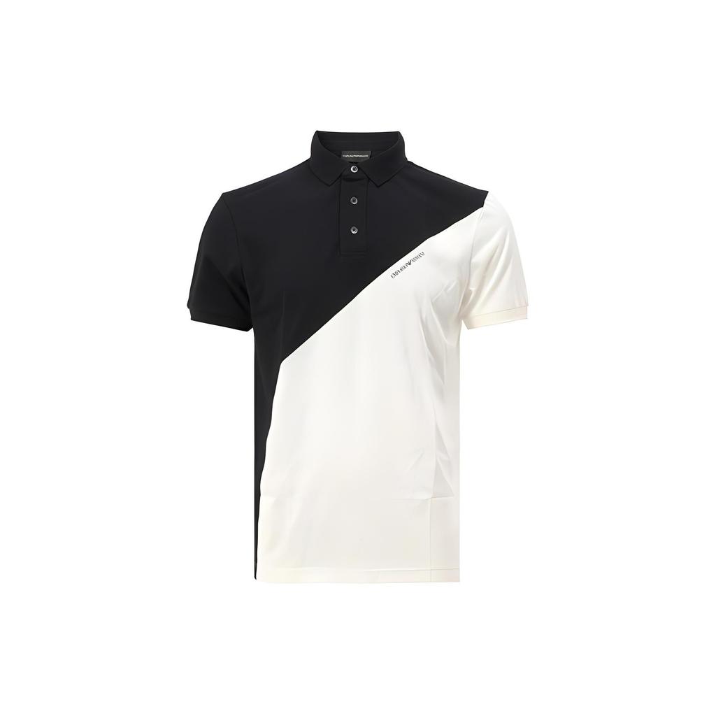 EMPORIO ARMANI Polo Shirt Men's Black White 3L1FAW-1JBWZ-F986