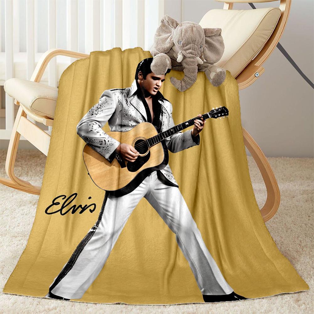 Elvis Presley Performance Blanket Durable Comfort Great for Chair Sofa Livingroom Four Seasons Universal Playful Design Gifts For Family Or Friends