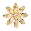 New Cubic Zirconia Flower Collor Pin Brooches For Women And Men Fashion Dress T-shirt Accessories Copper Jewelry