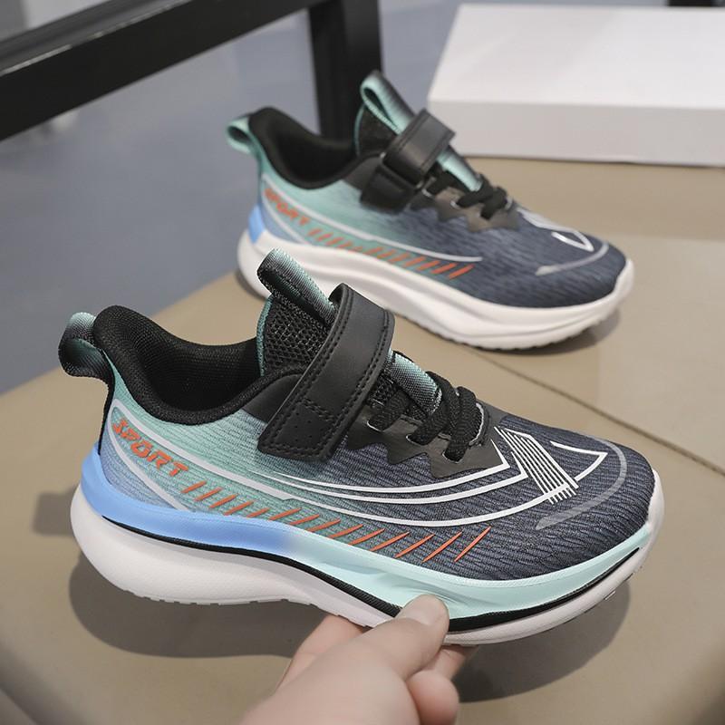 Youth style shoes Kids Breathable Running Shoes Boys Lightweight Slip-On With Hook Loop Non-Slip Sole Fall Winter Use
