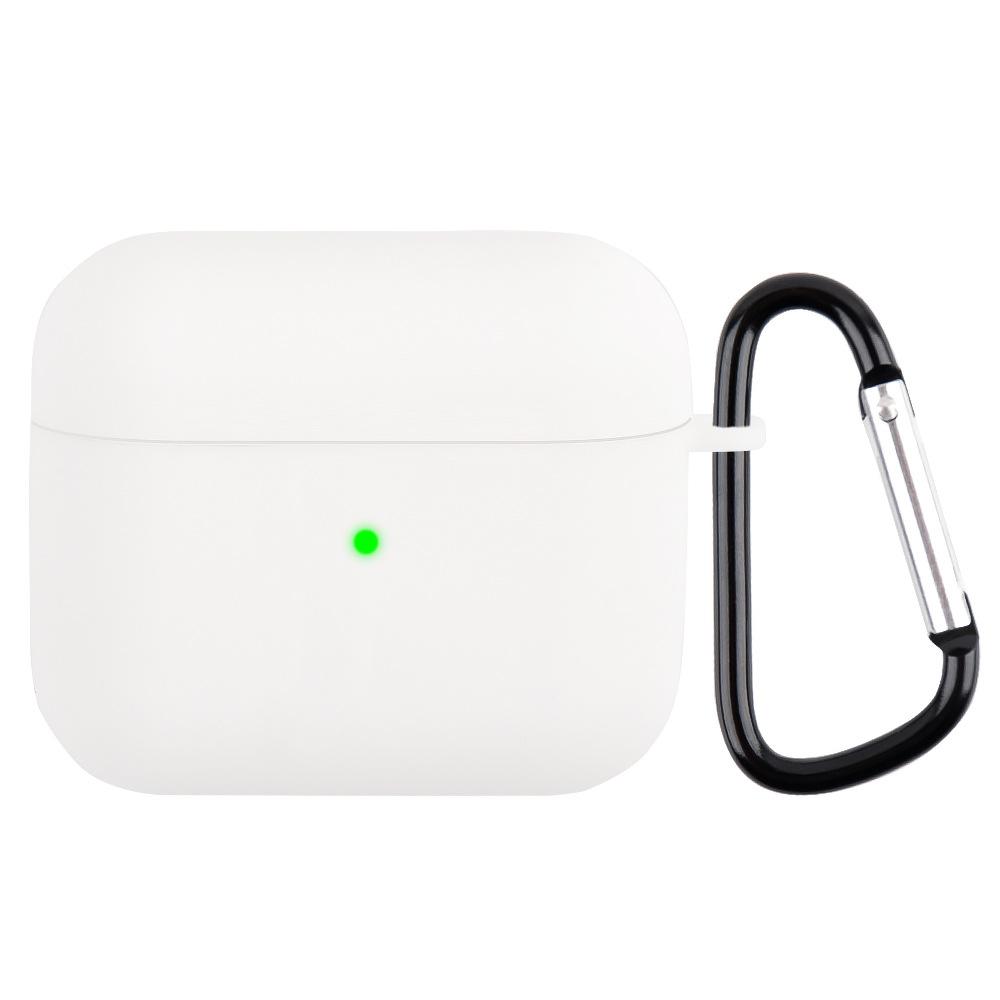 Подходит для AirPods 3 силиконовый однотонный чехол с пряжкой для наушников противоударный нескользящий защитный чехол портативный мягкий чехол