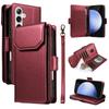 Чехол для Samsung Galaxy S24 FE с держателем для нескольких карт и ремешком, чехол для телефона из искусственной кожи, подставка
