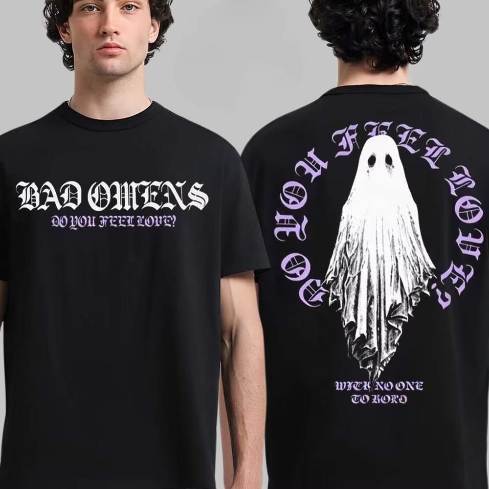 2026 Hot Sale Bad Omens Unisex Short Sleeve T Shirt US Tour 26 Rock Band Vintage Poster Graphic Tee Dark Streetwear O Neck Oversized Cotton Tops