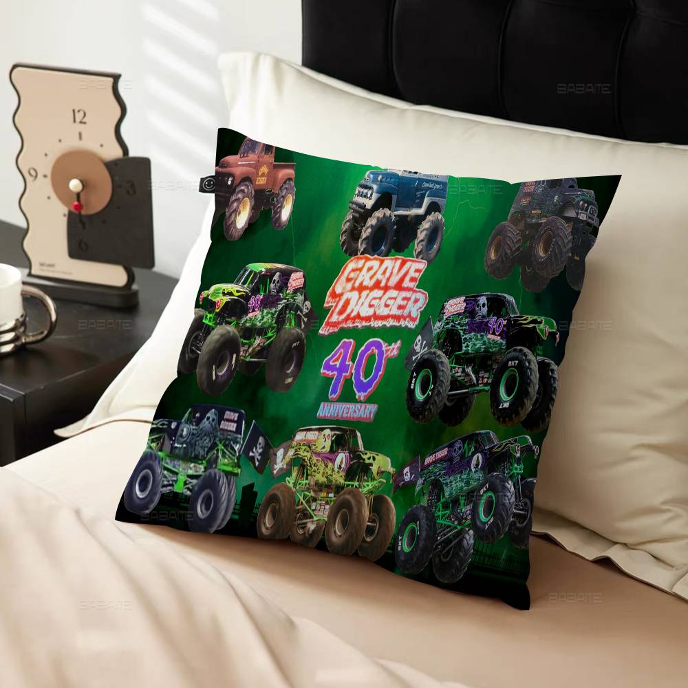 Cartoon Monster Jam Personalized Pillow Dust Cover Bedroom Kids Party Decoration Pillowcase Birthday Children Gift