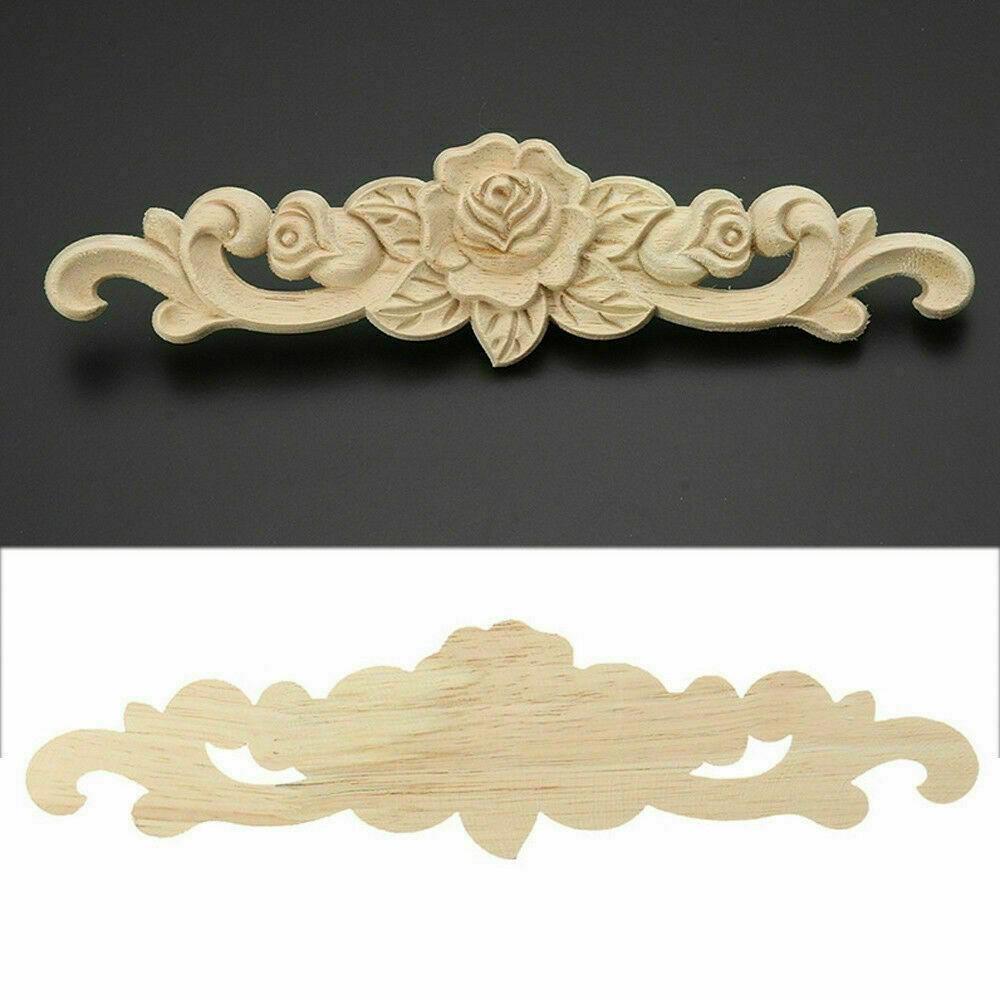 Красивая деревянная аппликация, резьба по дереву, наклейка на мебель
