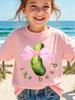 **Pickle Obsessed Kids Tee Cute Pickle Bow Graphic Boys Girls Short Sleeve Family Matching Funny Food Theme Summer Polyester Top**