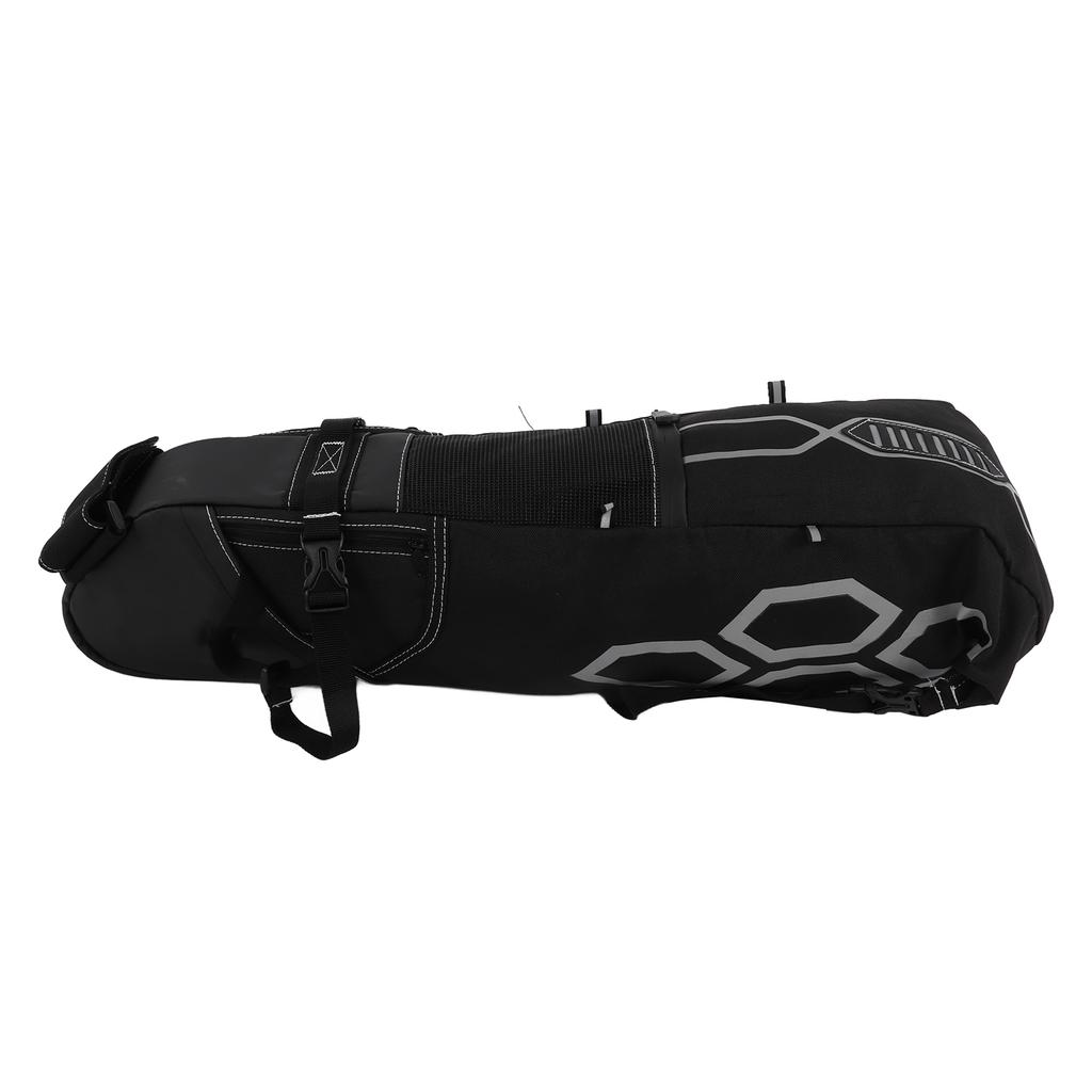 Bicycle Saddle Bag Waterproof Adjustable and Reflective Bike Large Capacity Tail BagBlack