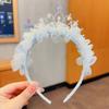 Хрустальный детский головной убор Сетчатый бант Принцесса Жемчужный обруч для волос Модная корона Повязка на голову
