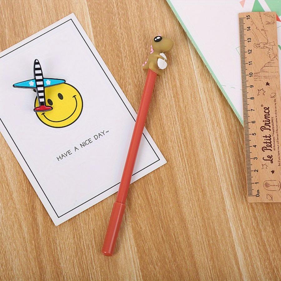 10pcs 0.5mm Creative Stationery Dinosaur Silicone Head Gel Pen Cute Cartoon Learning Office Water-based Signature Pen